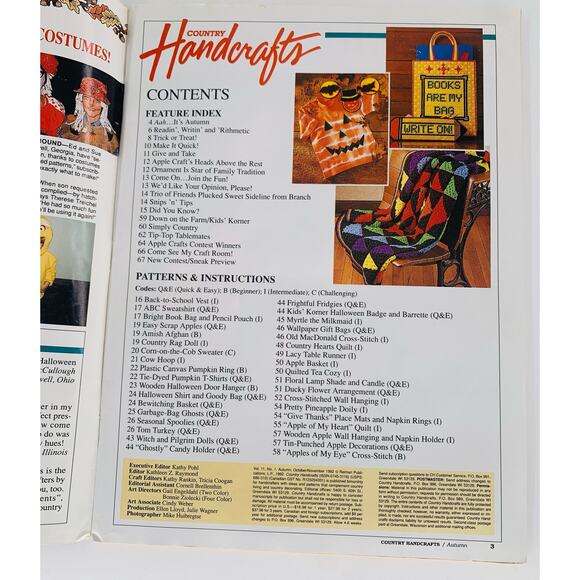 Craft Magazine Country Handcrafts Autumn 1992 Vintage Illustrated Instructions - Picture 4 of 6